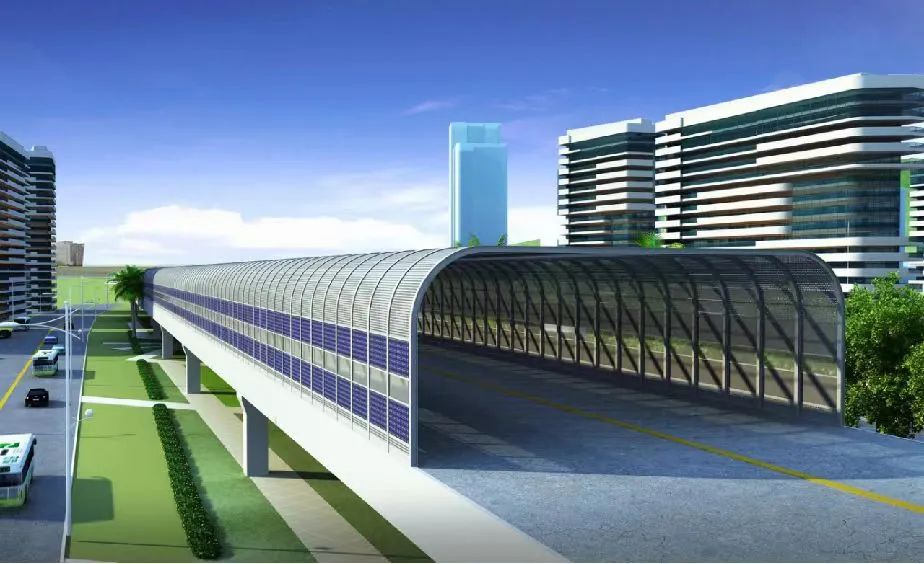 Shanghai Hongmei South Road Zvýšená zvuková izolace kůlna Fotovoltaický projekt